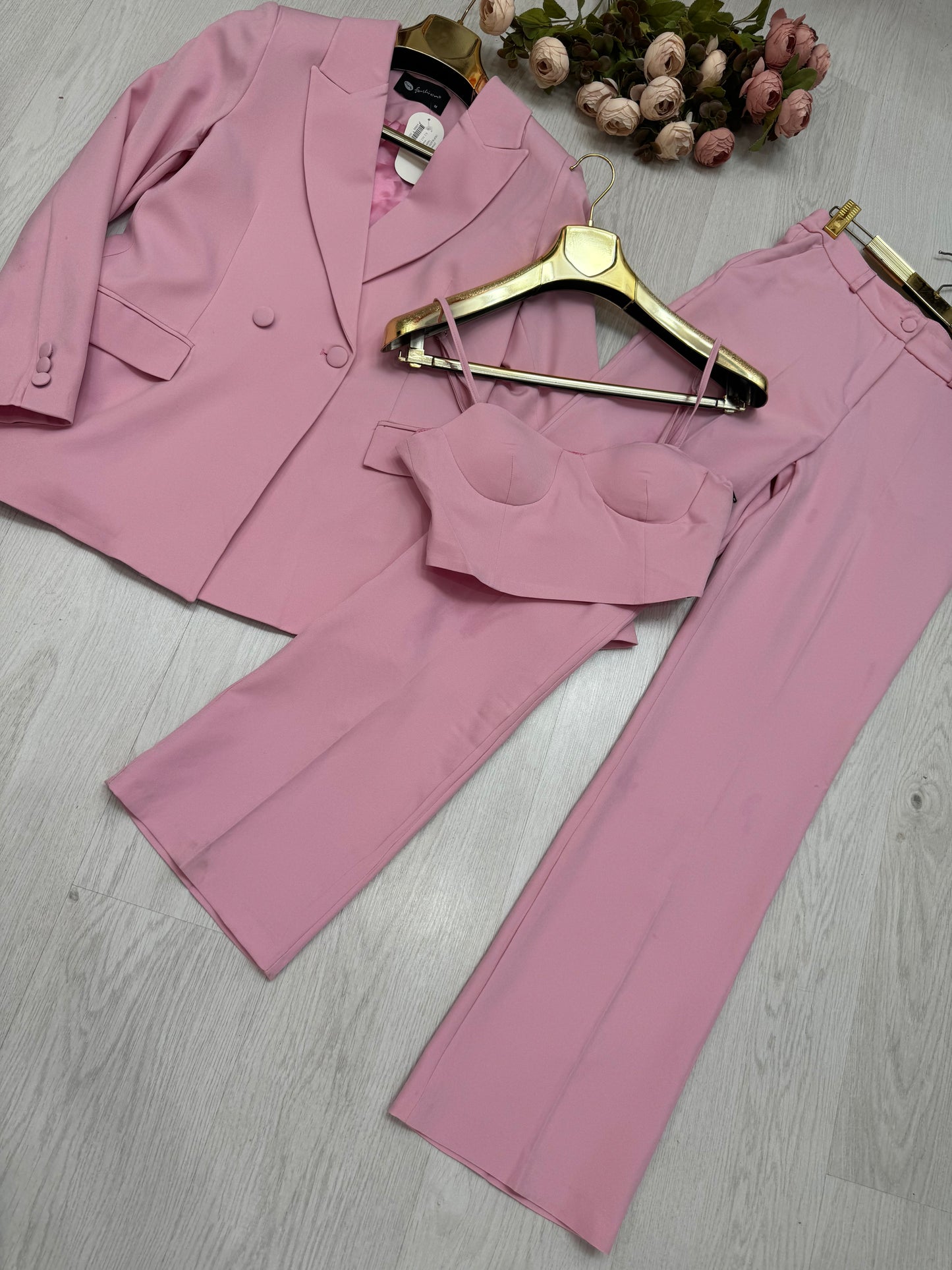 Kostum klasik Me crop top & pantallon kauboj