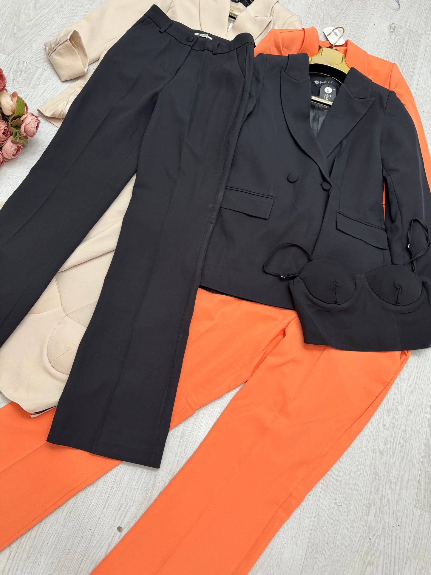 Kostum klasik Me crop top & pantallon kauboj