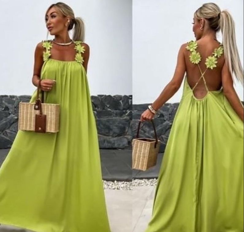 Greek vibes open back dress