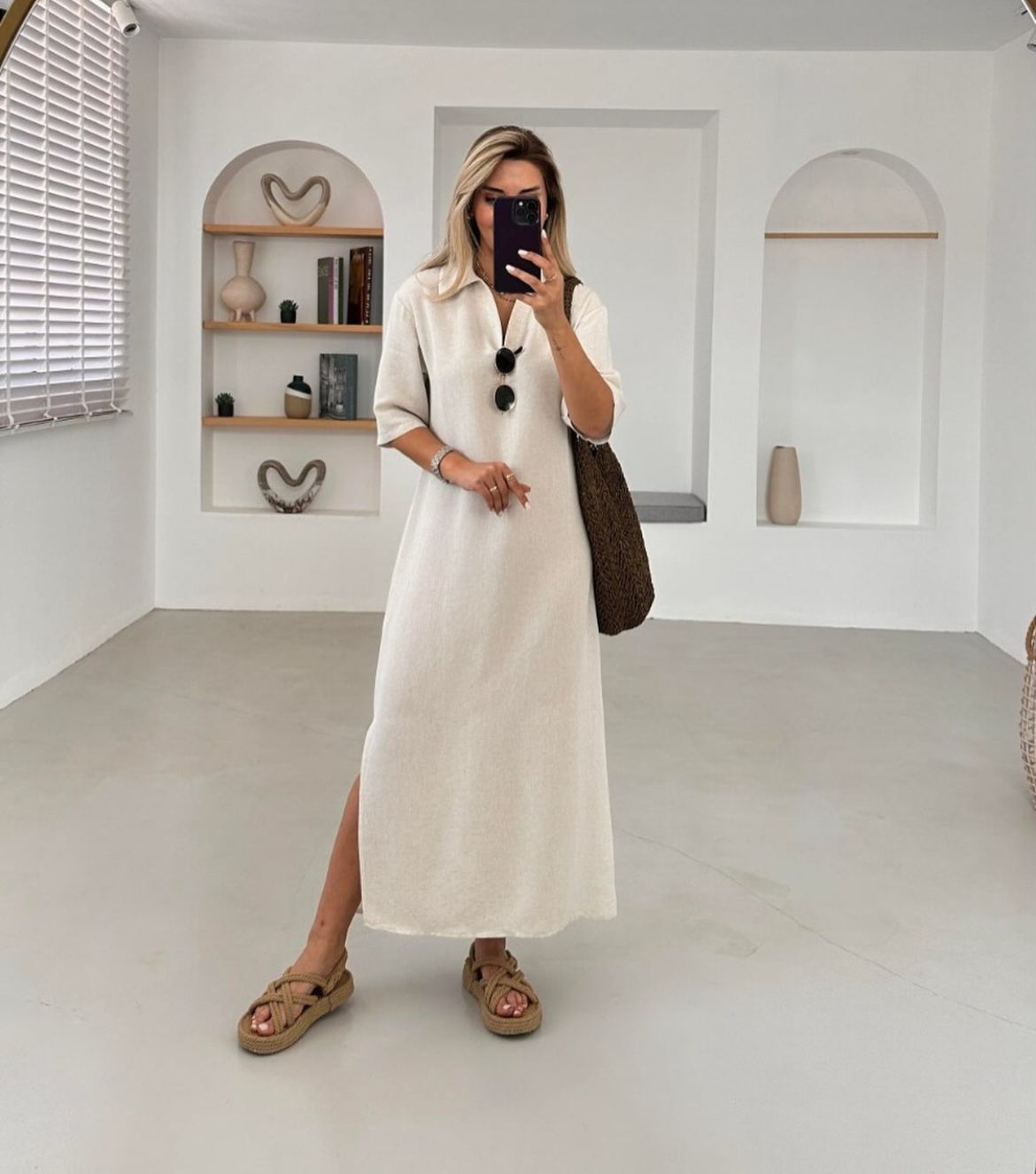 Fustan 100% lino oversize