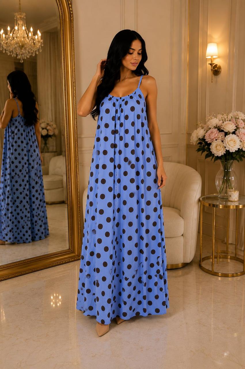 Fustan me rripa oversize, dizenjo me topa