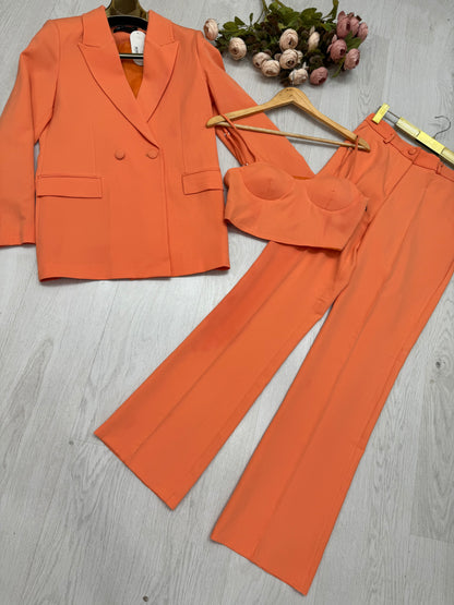 Kostum klasik Me crop top & pantallon kauboj