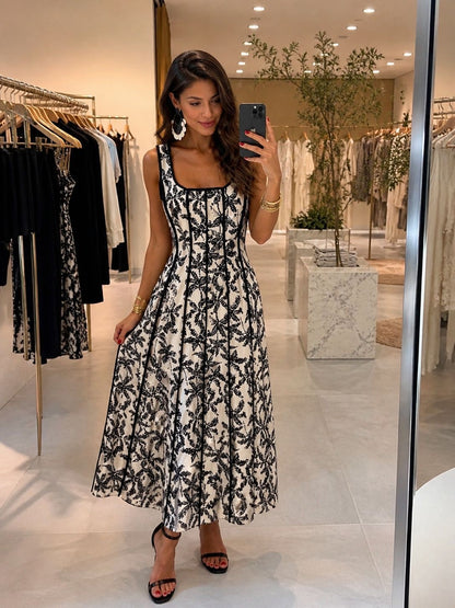 Fustani lino floral
