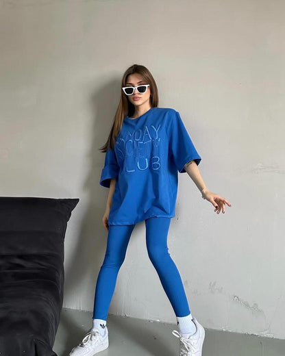 Kostum sportiv me bluze oversize & strece