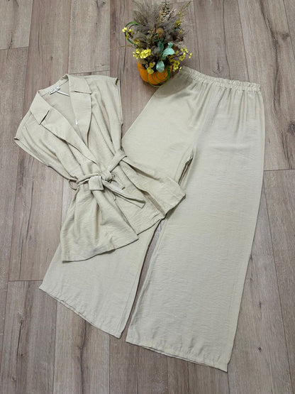 Mila linen set. Kostum me jelek dhe pantallon