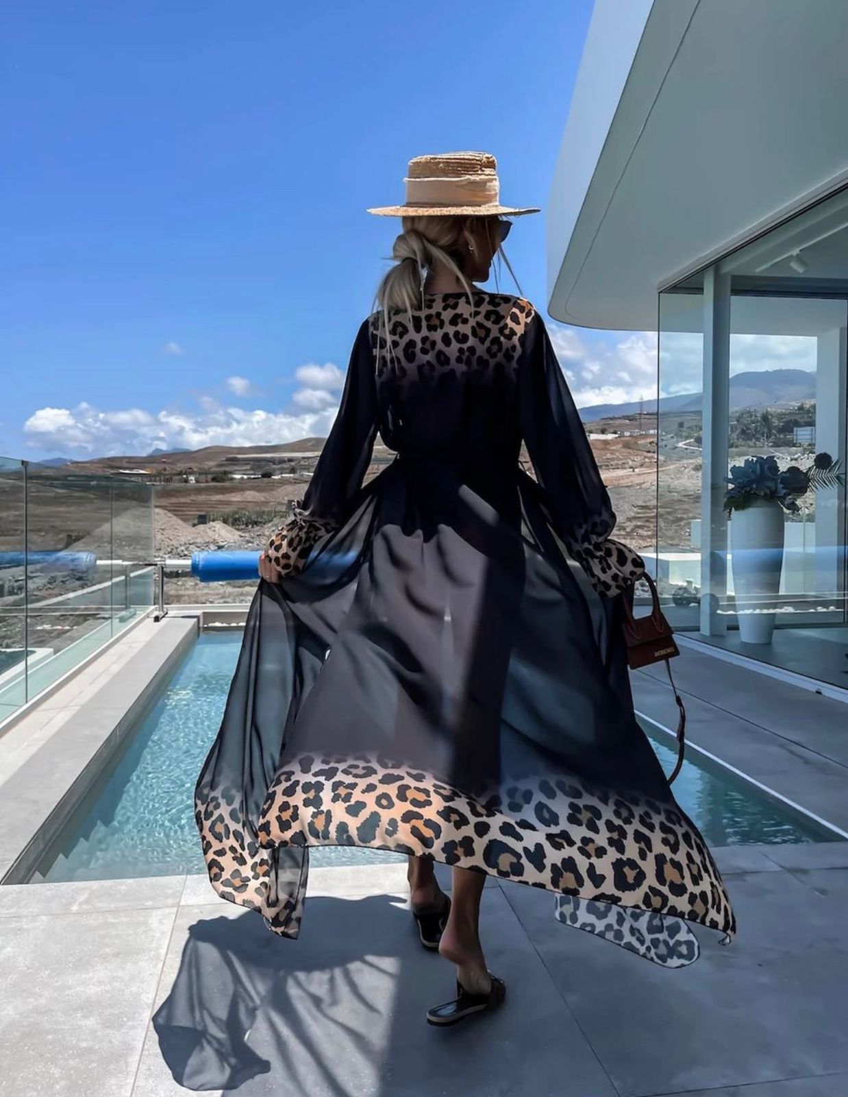 Kimono ne printe leopard